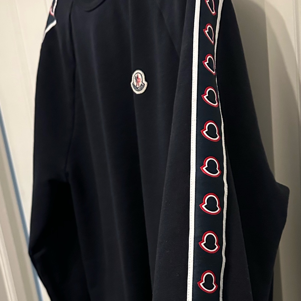 Moncler Girocollo XXL Black Crew Pullover, Authentic, 24.5” Armpit to Armpit